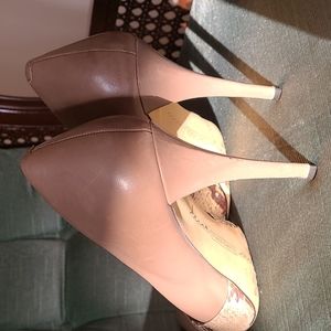 Vince Camuto petroleum beige genuine leather high heels